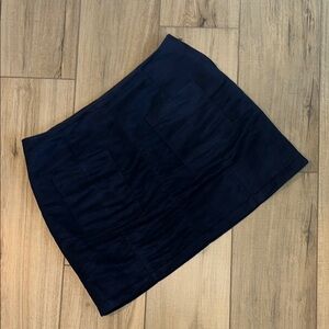 Faux Suede Navy Blue Skirt
